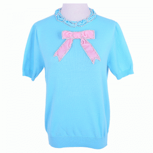Tilpasset OEM Butterfly Knot Rhinestone Syet Sommer Dame Pullover Strikket sweater